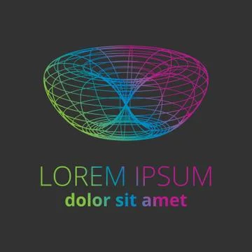 Abstract tor vector logo on the black Stock Illustration