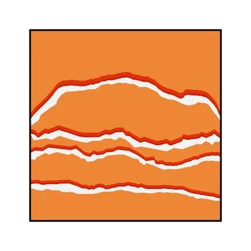 Abstract torn paper layers orange red background Illustrazione stock