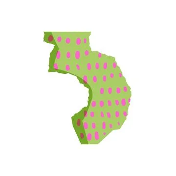 Abstract torn paper shape with playful polka dots Stock Illustration