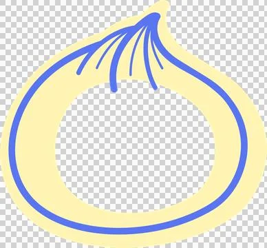 Abstract torus loop is appearing in flat design with cream fill blue tuft, Stock Illustration