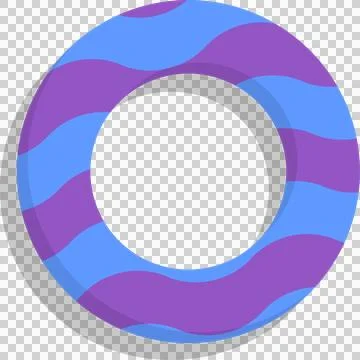 Abstract torus ring is floating in 3D render with wavy purple-blue stripes on Illustrazione stock