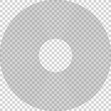 Abstract torus ring floating in flat design showing thin concentric lines, Illustrazione stock