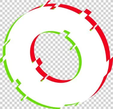 Abstract torus ring is floating on transparent background, flat design with red Illustrazione stock