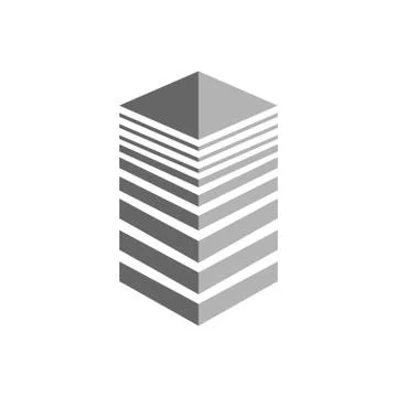 Abstract Tower Block Symbol Logo Design Stock Illustration