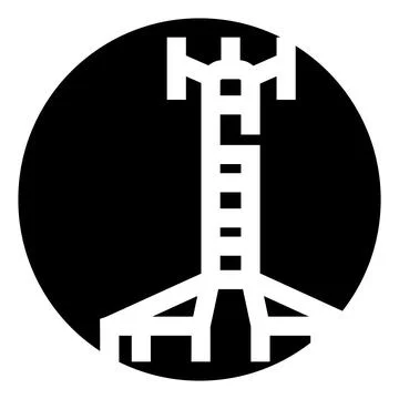 Abstract tower icon representing modern communication and urban architecture Stock Illustration