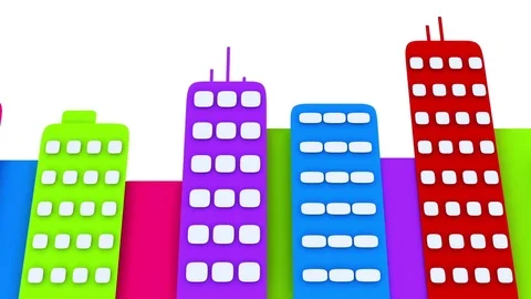 Abstract town, seamless loop Stock Footage 80112286