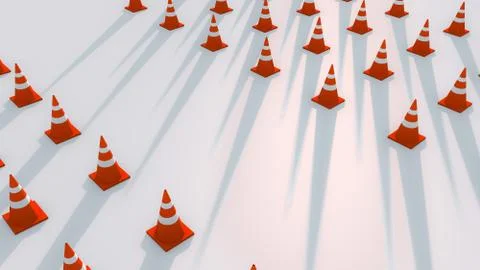 Abstract of traffic cones standing Stock Illustration