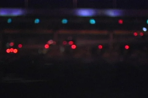 Abstract traffic lights at night Stock Footage 353923