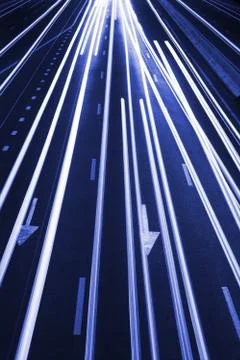 Abstract  traffic road background / blue toned Stock Illustration