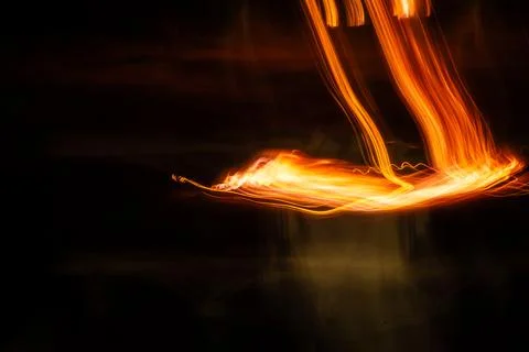 Abstract trails of moving flames Stock Illustration