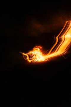 Abstract trails of moving flames Stock Illustration