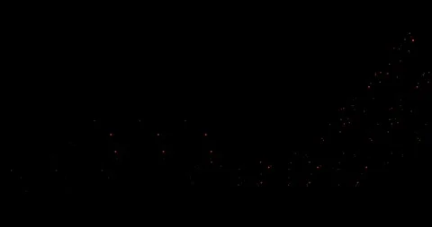 Abstract trails of particles fly along a curved trajectory against a black b Stock Footage 325740296