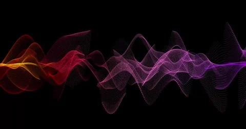 Abstract trails of particles undulate across a dark background, creating dyn Stock Footage 325740314