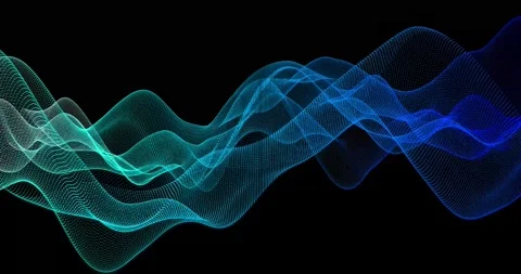 Abstract trails of particles undulate across a dark background, creating dyn Stock Footage 325740329