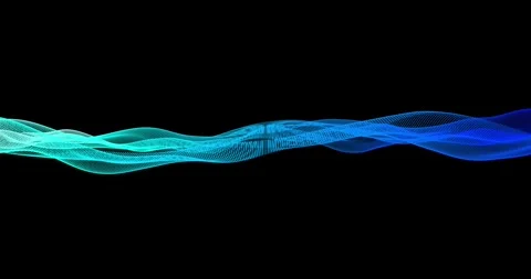 Abstract trails of particles undulate across a dark background, creating dyn Stock Footage 325740344