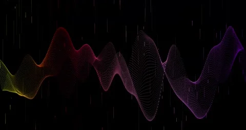 Abstract trails of particles undulate across a dark background, creating dyn Stock Footage 325740512
