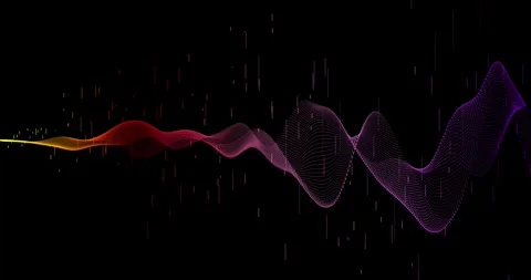 Abstract trails of particles undulate across a dark background, creating dyn Stock Footage 325740529