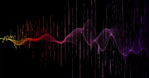 Abstract trails of particles undulate across a dark background, creating dyn Stock Footage 325740572