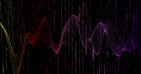 Abstract trails of particles undulate across a dark background, creating dyn Stock Footage 325740586