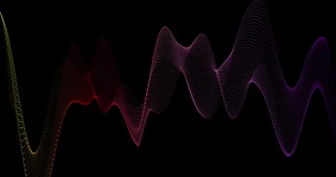 Abstract trails of particles undulate across a dark background, creating dyn Stock Footage 325740606