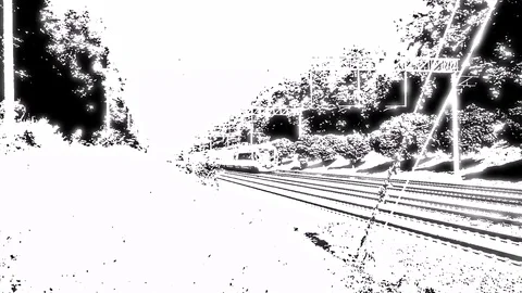 Abstract Train Background Drawing Stock Footage 83284353