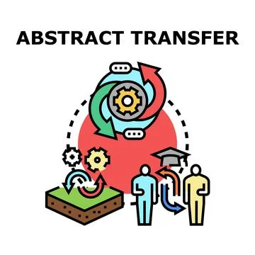 Abstract transfer concept exploring data and knowledge exchange Illustrazione stock