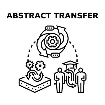 Abstract transfer concept exploring data and knowledge exchange Stock Illustration