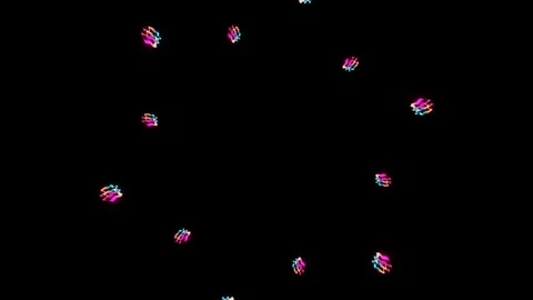 Abstract transformation of pulsating colored lines Stock Footage 171316282