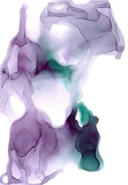 Abstract translucent animals in a purple gradient with malachite inclusions Stock Illustration