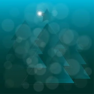Abstract translucent blue christmas tree Stock Illustration