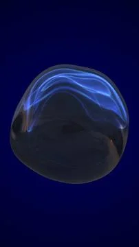 Abstract translucent blue shape resembling a liquid crystal or energy stone.. Stock Illustration