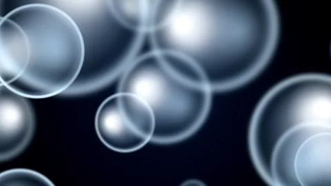Abstract Translucent Bubbles Floating on Dark Background 4K Loop Motion Stock Footage 346717635