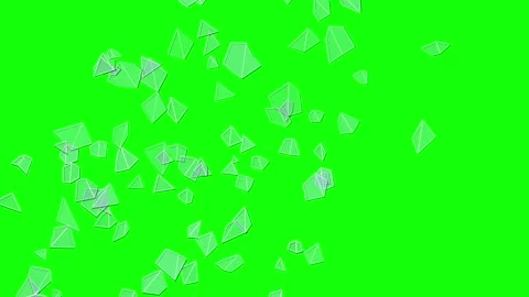 Abstract Translucent Geometric Shapes Floating on Green Screen Stock Footage 334701119