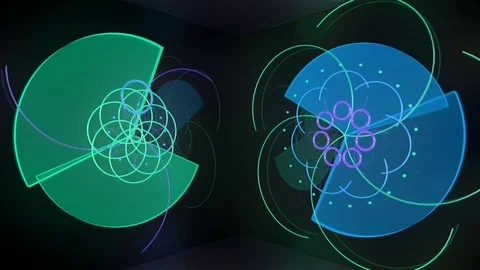 Abstract translucent neon art on moving elevator walls Stock-Footage 69930887