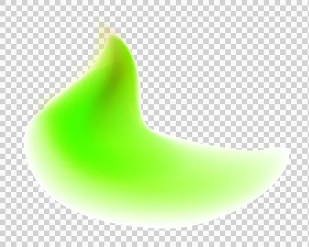 Abstract translucent neon green organic shape flowing smoothly with soft li.. Stock Illustration