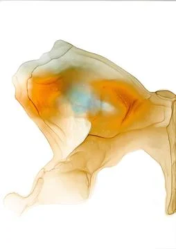 Abstract translucent peach cloud similar to a cute stylized fish Stock Illustration