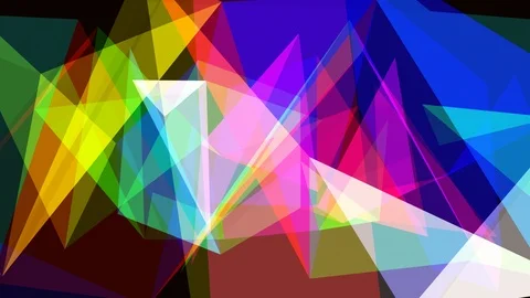Abstract Translucent Rainbow Moving Geometric Triangle Shapes Vidéo 126725537