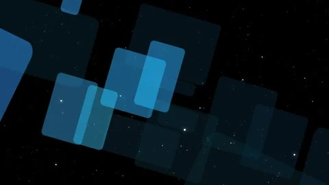 Abstract translucent rounded rectangles floating on a starry background ani.. Stockbeeldmateriaal 337081756