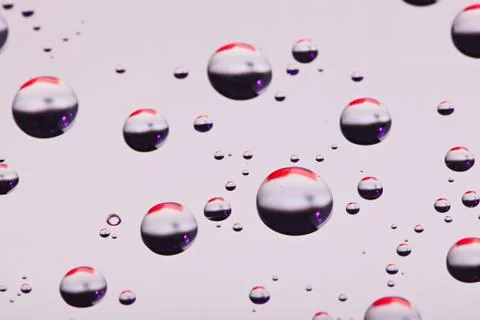 Abstract translucent water drops background, macro view Foto stock