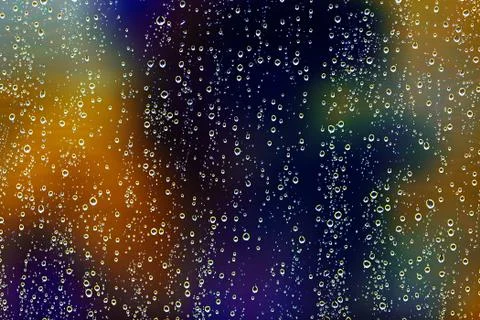 Abstract translucent water drops background, closeup view Foto stock