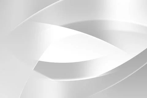 Abstract translucent white-gray ribbons are flowing in overlapping curves in Illustrazione stock