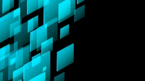 Abstract transparent 3D isometric virtual square plate moving pattern Stock Footage 94099343