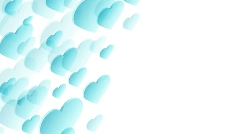 Abstract transparent 3D isometric virtual valentine love heart plate moving Stock Footage 94104239