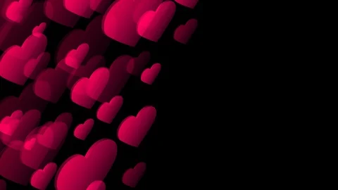 Abstract transparent 3D isometric virtual valentine love heart plate moving Stock Footage 94105099