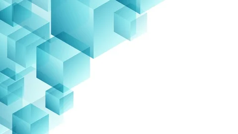 Abstract transparent 3D isometric virtual cube box moving pattern Stock Footage 94106049