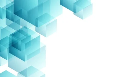 Abstract transparent 3D isometric virtual cube box moving pattern Stock Footage 95035844