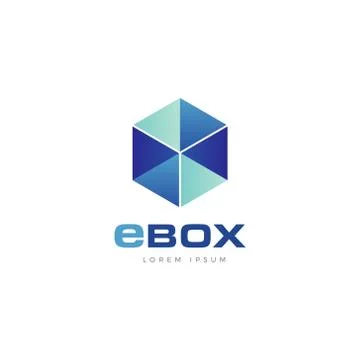 Abstract Transparent Blue Cube Box Logo Symbol Icon Stock Illustration