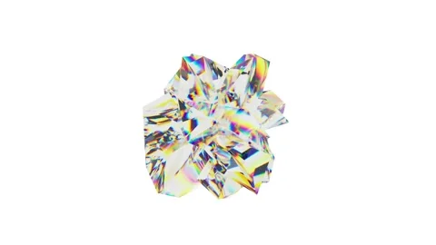 An abstract transparent crystal on a white background continuously changes Stock Footage 163983319