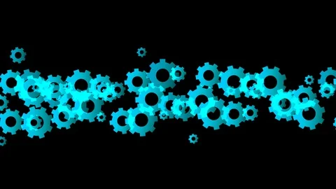Abstract transparent engineering gear moving pattern, teamwork system concept Stock Footage 94098476