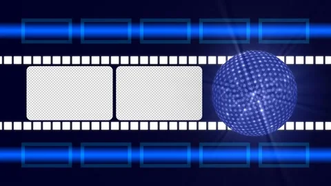 Abstract transparent frame on blue background, alpha channel, loop Stock Footage 136396439